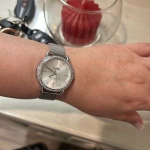 Coach round face watch silver